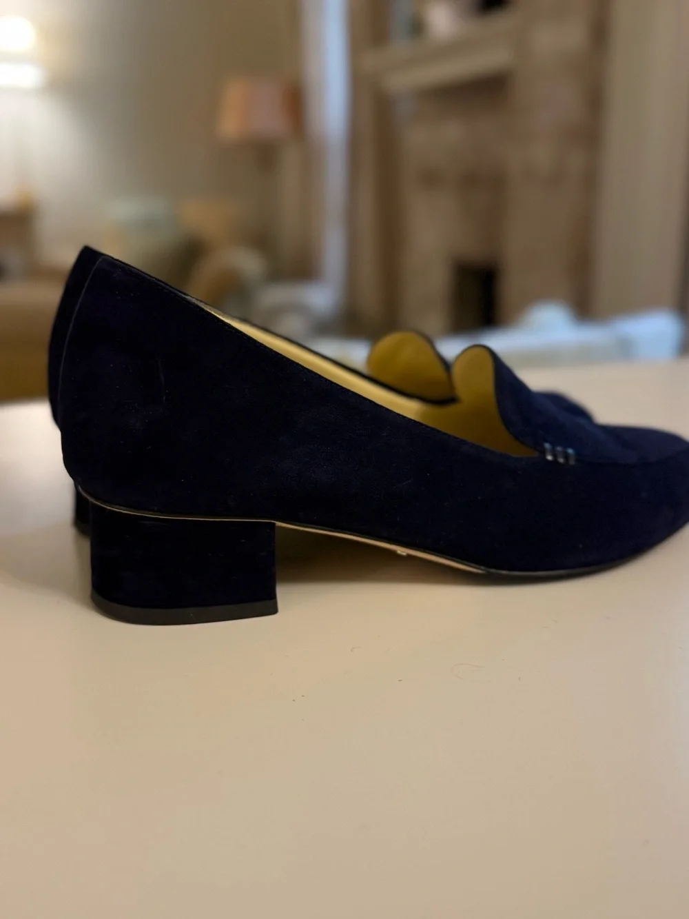 Sarah Flint Midnight Blue Suede Pointed Loafers